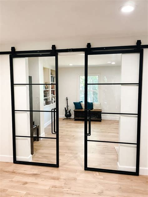 Glass Barn Doors Gave Our Office A Stunning Modern Look | Modern office interiors, Home office ...