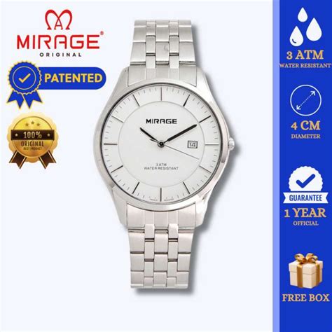 Jual Mirage Jam Tangan Pria Analog 8544 M Silver Original Stainless Di