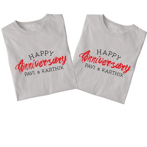 Happy anniversary Couples T-shirt: Personalised – The Style Salad