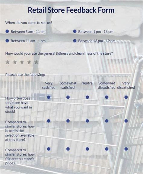 Retail Store Feedback Form Template Free 123FormBuilder