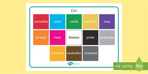 Cores Vocabulário Ilustrado Twinkl