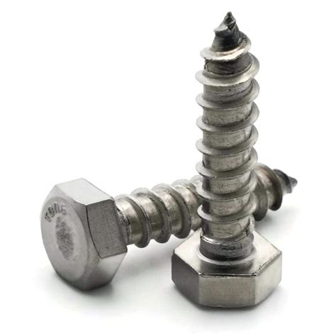 Hex Lag Screws 18 8 Stainless Steel 12 X 4 Qty 100