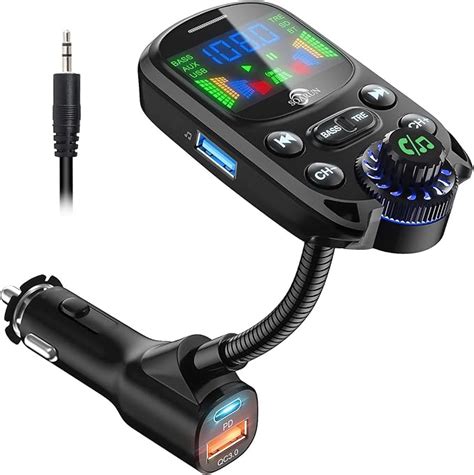 Soarun Bluetooth Fm Transmitter Bluetooth Car Transmitter Adapter