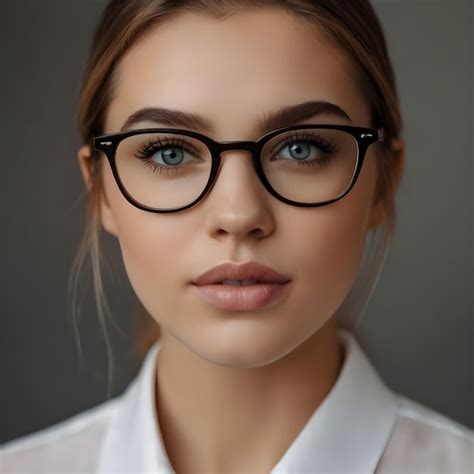 Premium Photo Beautiful Young Business Woman In Eyeglasses Looks