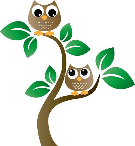 Owls In A Tree Stock Vector Illustration Of Animals 19939465