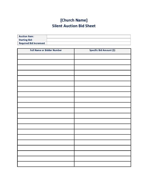 Silent Auctions What You Need To Know About Using A Bid Sheet Template