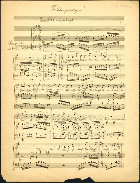 Gustav Mahler Manuscripts discovered in Ernestine Schumann-Heink ...