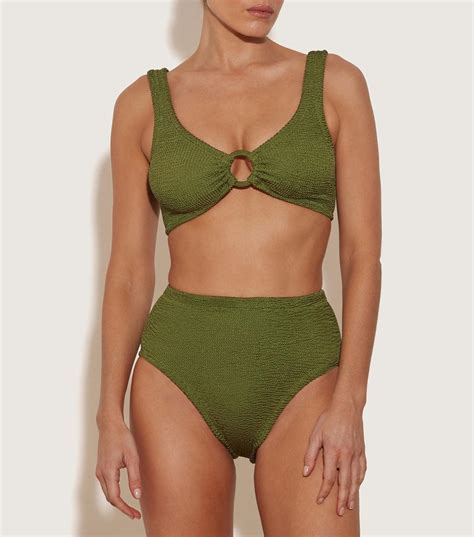 Hunza G Nadine Bikini With Tonal Hoops In Green Lyst