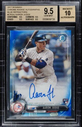 Bowman Chrome Aaron Judge Rc Auto Blue Refractor Bgs