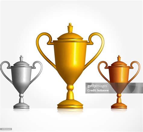 Gold Silver And Bronze Trophies Set High Res Vector Graphic Getty Images