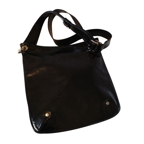 Sacs à main Longchamp Longchamp Sac bandoulière Cuir vernis Noir ref