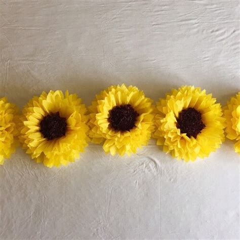 Five Large Tissue Paper Sunflowers For Photo Backdrops Rustic Etsy