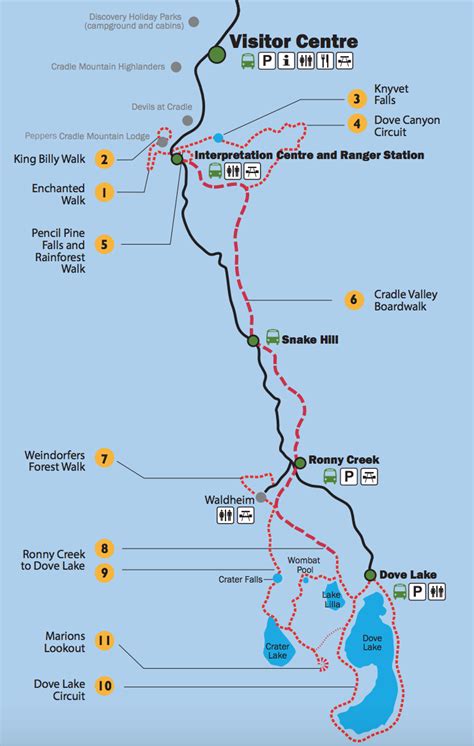 Cradle Mountain Walking Tracks Map