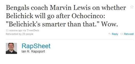 Marvin Lewis: Bill Belichick Too Smart To Go After Chad OchoCinco ...