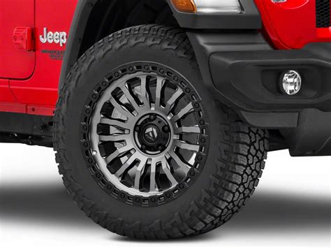 Fuel Wheels Jeep Wrangler Rincon Matte Gunmetal With Black Ring Wheel