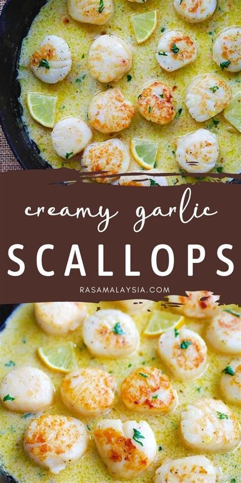 Creamy Garlic Scallops Easy Peasy Recipes Easy Delicious Recipes