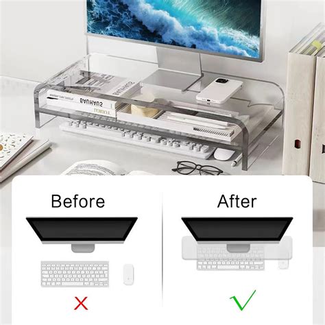 Wymexen Soporte acrílico para monitor de computadora soporte elevador