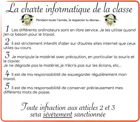 La Charte Informatique Le Site De La Classe