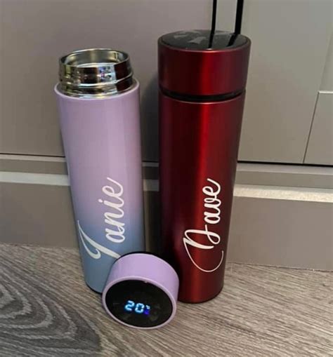 Personalised Insulated Double Walled Thermos Flask Led Etsy