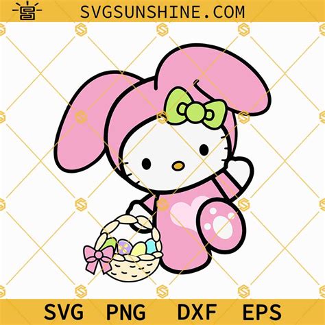 Hello Kitty Happy Easter Svg Hello Kitty Bunny Svg Easter Svg Hello