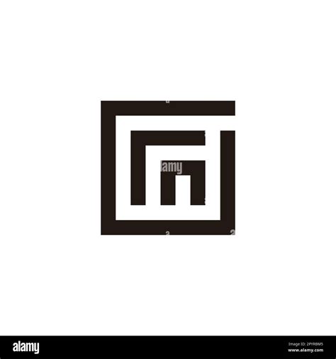 Letter G R And N Square Geometric Symbol Simple Logo Vector Stock