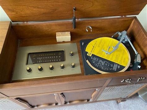 Mid Century Vintage Fisher Stereo Radio W Garrard Turntable EBay