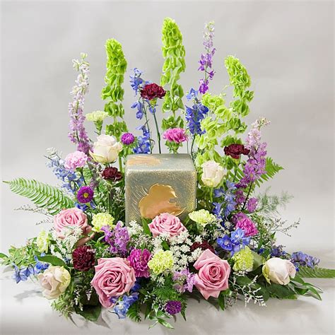 Cedar Memorial Flower Shop Peaceful Meadows Urn Arrangement Memorial