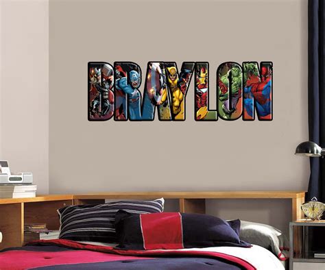 Marvel Super Heroes Personalized Custom Name Wall Sticker Decal WP235 ...