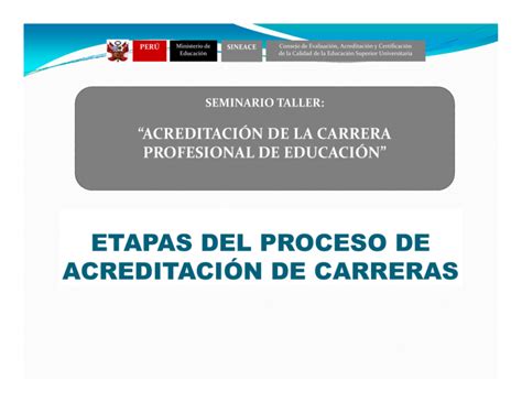 Etapas Del Proceso De Acreditaci N De Carreras Profesionales