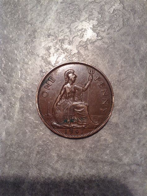 1947 Great Britain One Penny Coin. Georgivs VI D G BR Omni: Rex F D Imp Bronze - Etsy