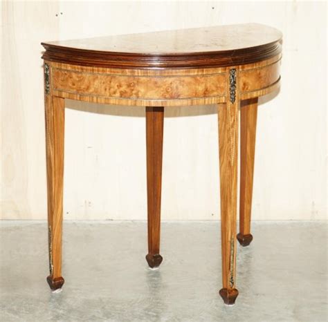 Consola Demi Lune De Madera De Nogal Y Madera D Cada De En Venta