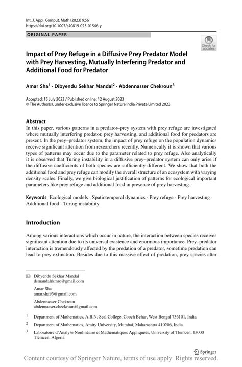 Impact Of Prey Refuge In A Diffusive Prey Predator Model With Prey