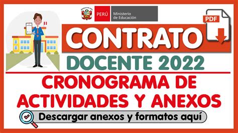 Contrato Docente Cronograma De Actividades Y Anexos Repositorio