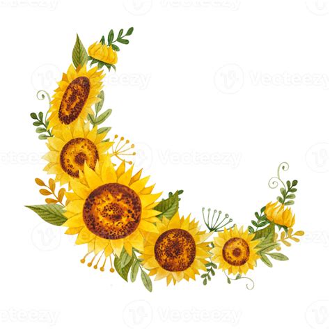 Watercolor Sunflowers Bouquets 11660731 Png