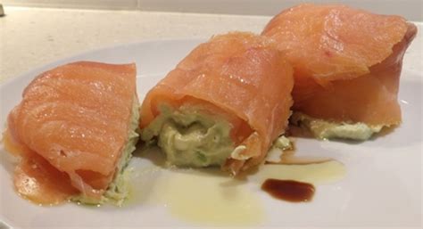 Smoked Salmon Filled With Avocado And Cream Cheese Mousse