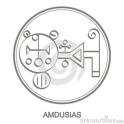 Vector Icon With Symbol Of Demon Amdusias Cartoondealer