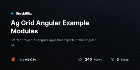 Ag Grid Angular Example Modules StackBlitz