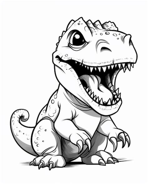 Um Dinossauro T Rex De Desenho Animado A Boca Aberta E Os Dentes