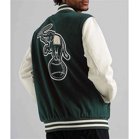 Full Snap Green White Oakland A S Varsity Jacket Jacket Makers