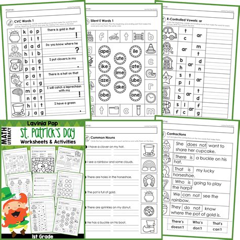 FREE St Patrick S Day 1st Grade Worksheets And Activities No Prep