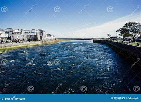 View of Wolfe Tone Bridge To Corrib River in Galway. Editorial ...