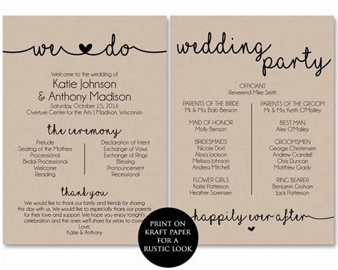 50 Free Downloadable Wedding Programs Templates – Ufreeonline Template