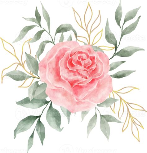 Pink Rose Flower Bouquet Arrangement Watercolor 9369542 Png