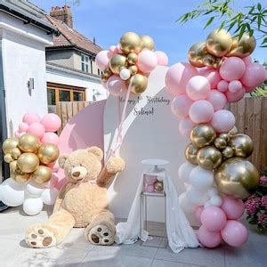 Pink And Chrome Gold Balloon Arch Kit 3m DIY Balloon Garland Kit