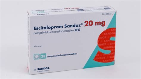 ESCITALOPRAM SANDOZ 20 MG COMPRIMIDOS BUCODISPERSABLES EFG 28