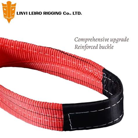 Double Eye Circular Polyester Red Flat Industrial Lifting Flat Webbing