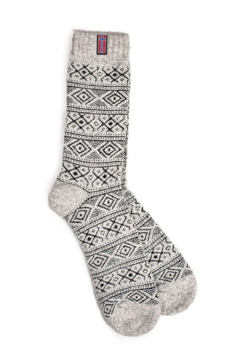 Norwegische Wollsocken Natur