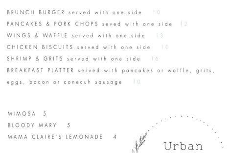 Urban Bar & Kitchen Tuscaloosa, AL Menu (Updated: May 2024)