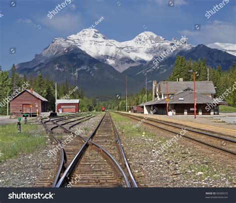 Banff Train Station, Banff National Park, Alberta, Canada Stock Photo ...