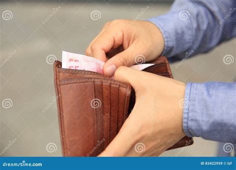 Hands Taking Out Money From Wallet Stock Image Image Of Economy